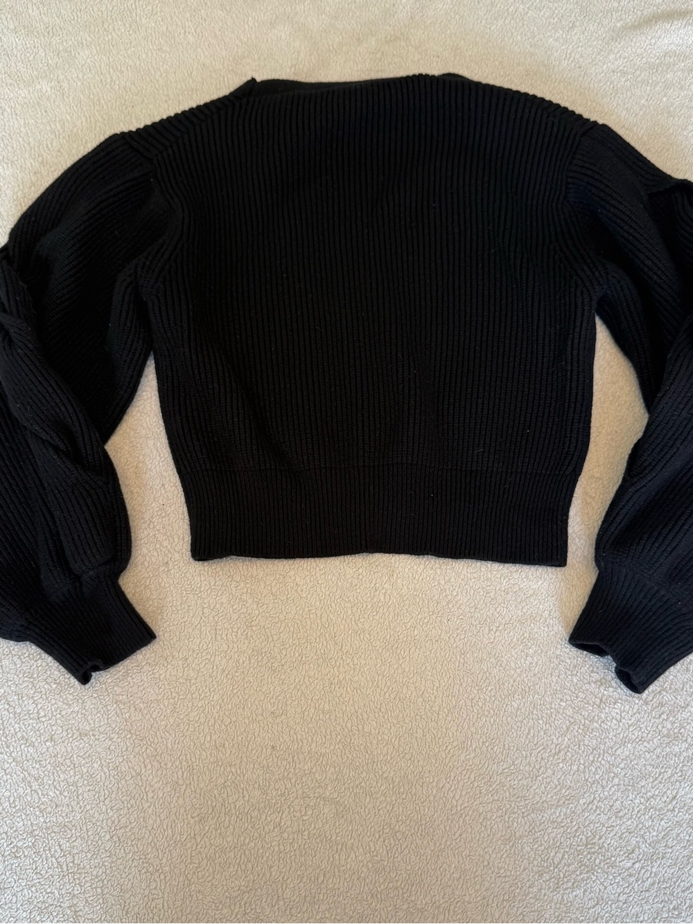 Forever 21 Black Ribbed Crewneck Sweater